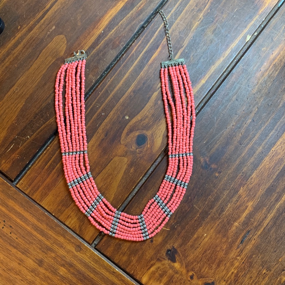 Coral beaded necklace
